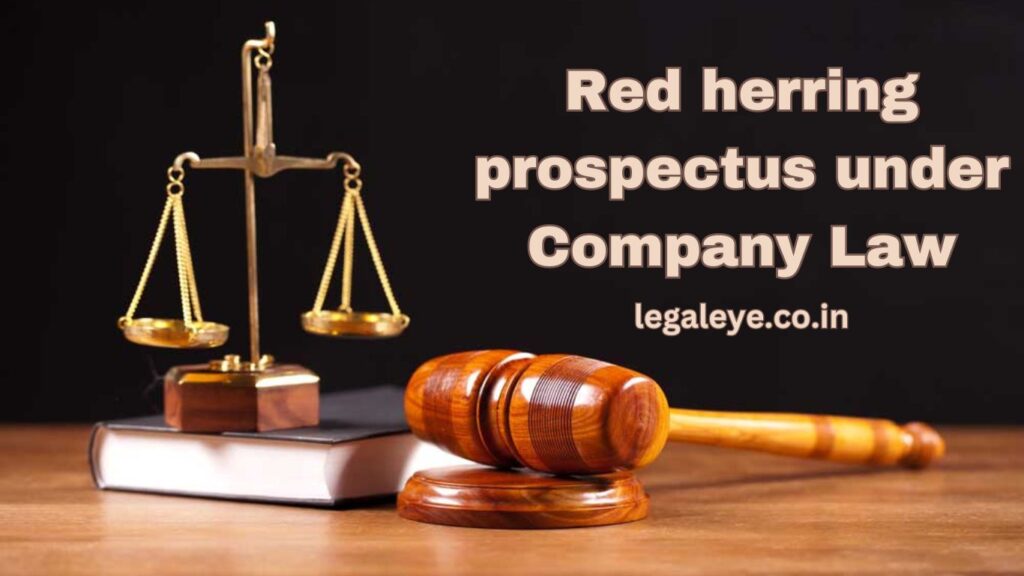 Red herring prospectus under Company Law 1 Red herring prospectus under Company Law
